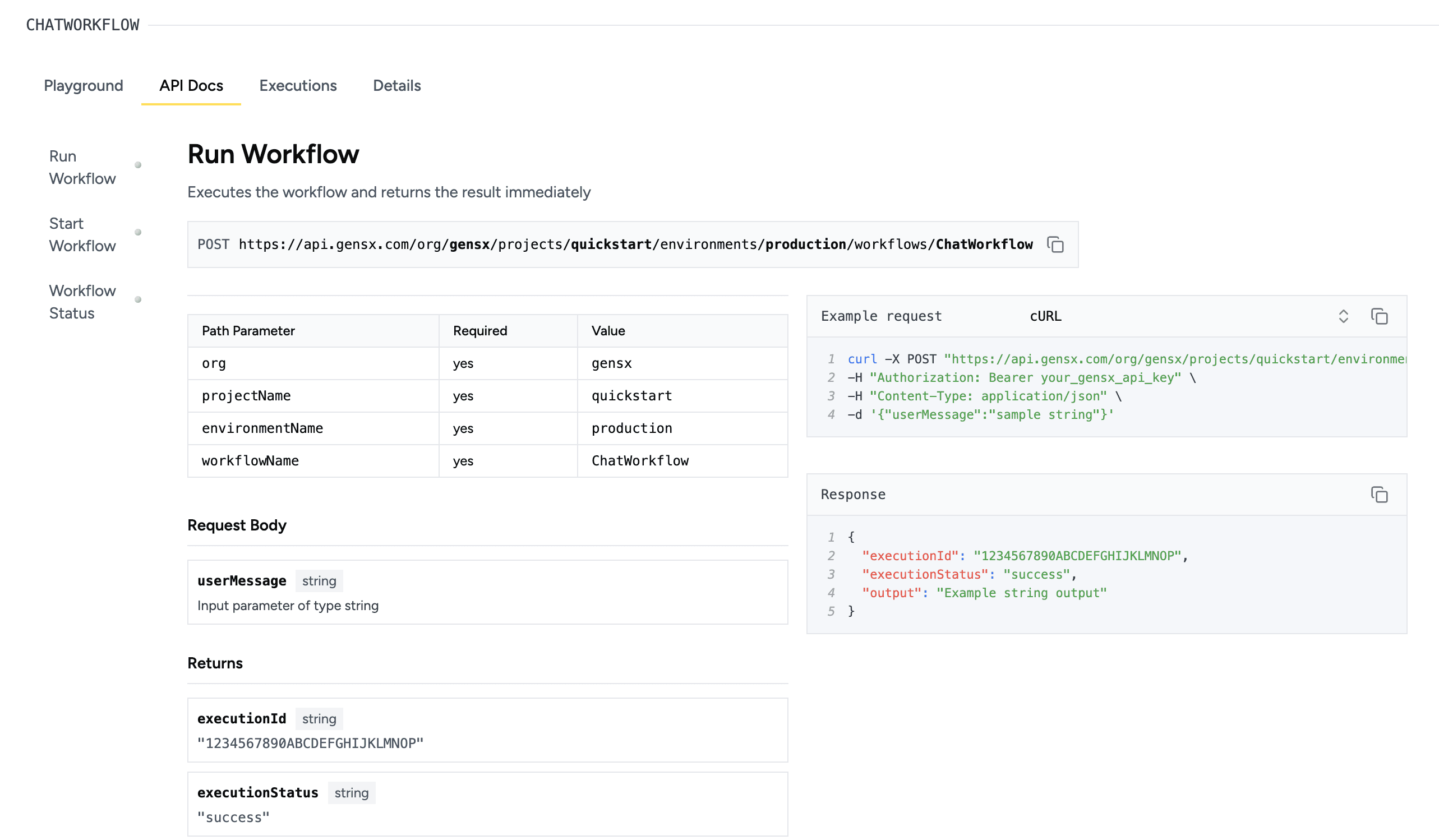 api docs in the console