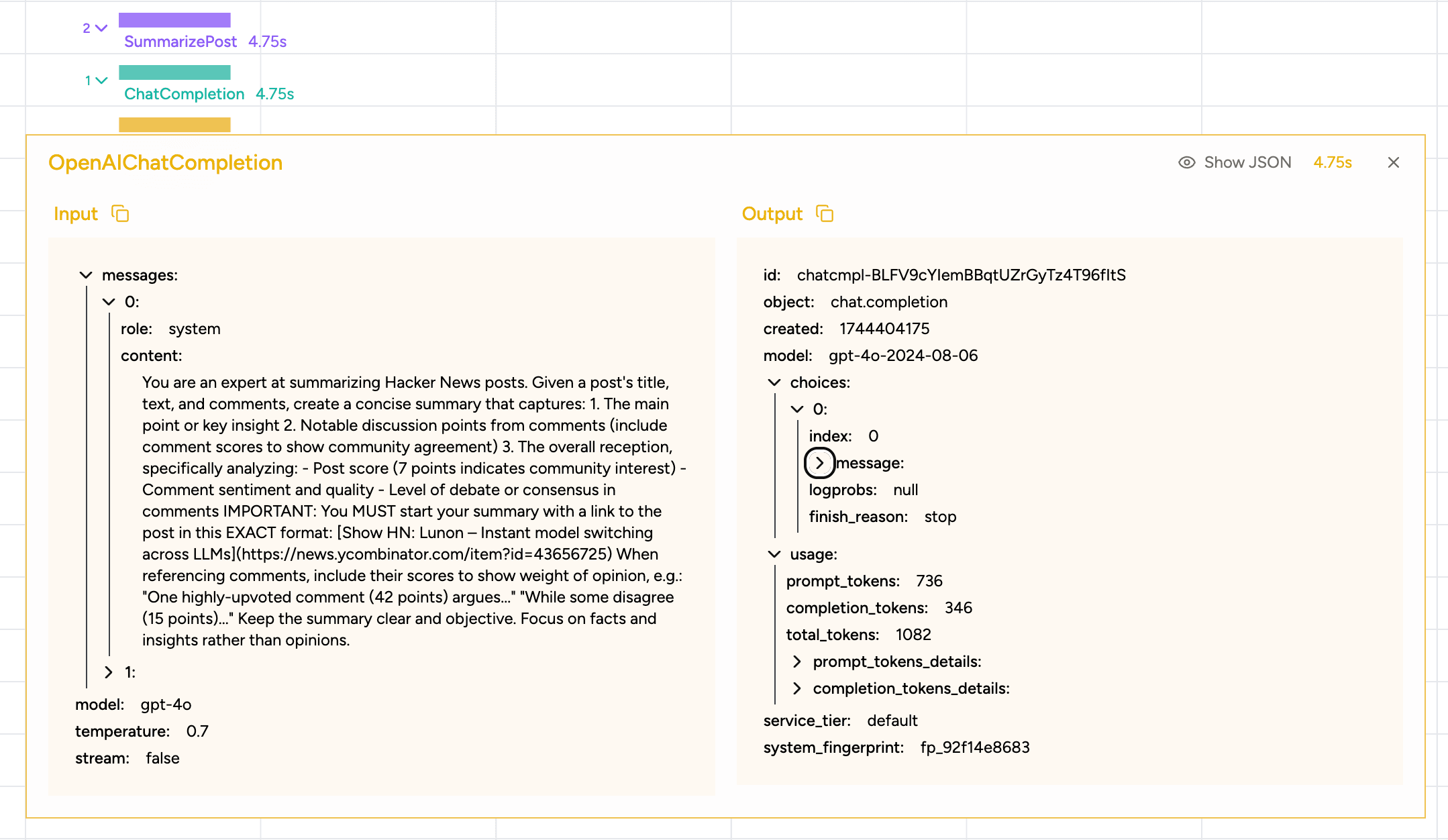 Component trace
