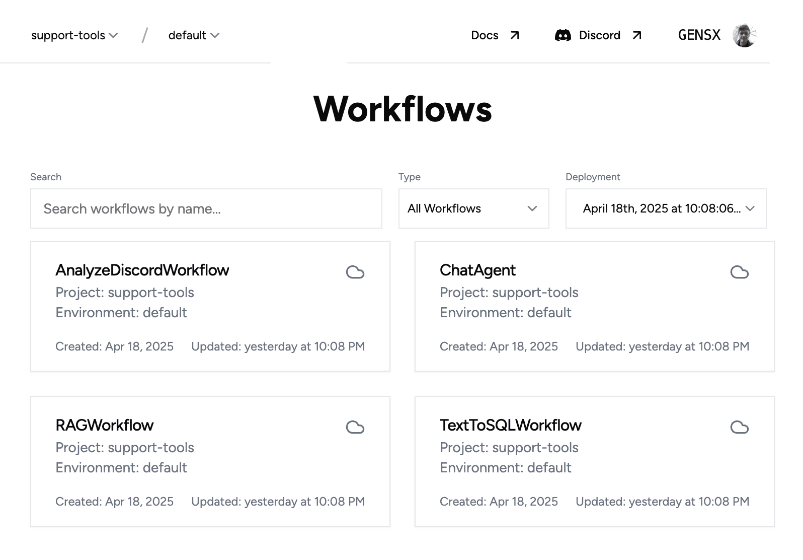 View projects in the console